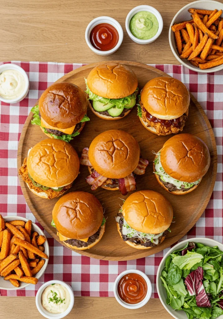 A close-up of a delicious homemade burger with melted cheese, lettuce, tomato, and toasted buns.